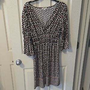 Sophie Max Geometric 3/4 Sleeve Dress